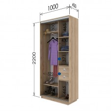 Шкаф купе 1000х450х2200 Гарант