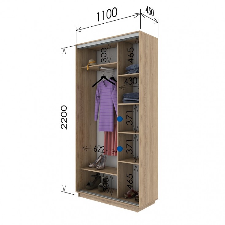 Шкаф купе 1100х450х2200 Гарант Шкаф купе 1100х450х2200 Гарант