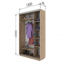 Шкаф купе 1300х450х2200 Гарант