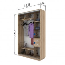 Шкаф купе 1400х450х2200 Гарант
