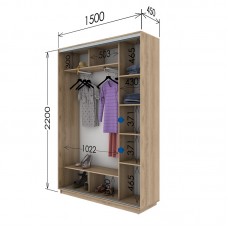 Шкаф купе 1500х450х2200 Гарант