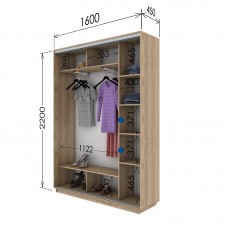 Шкаф купе 1600х450х2200 Гарант