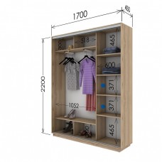 Шкаф купе 1700х450х2200 Гарант