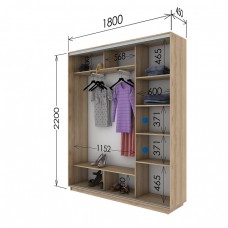 Шкаф купе 1800х450х2200 Гарант