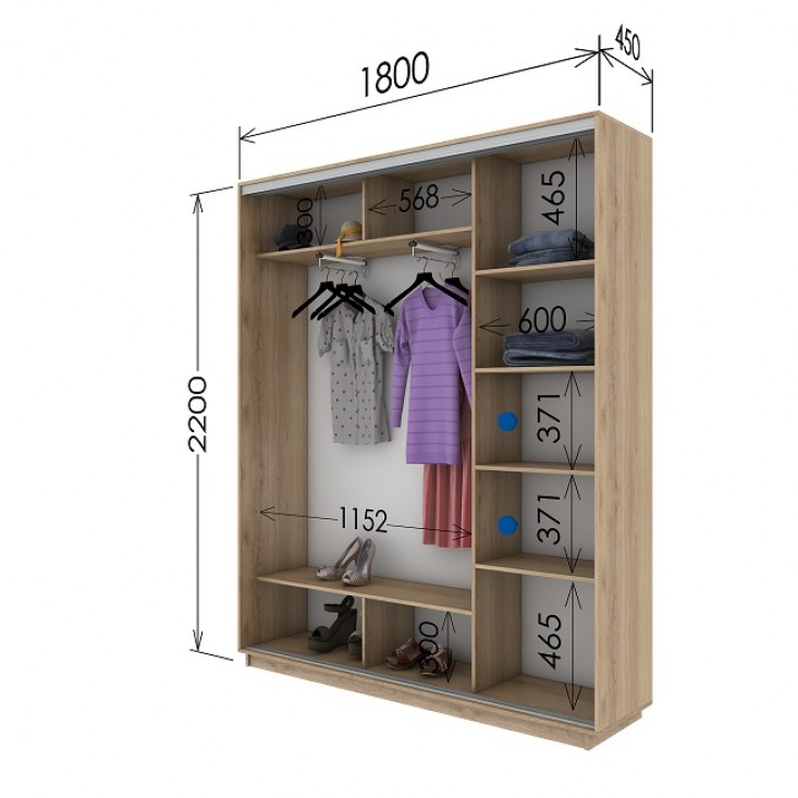 Шкаф купе 1800х450х2200 Гарант Шкаф купе 1800х450х2200 Гарант