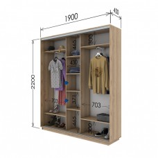Шкаф купе 1900х450х2200 Гарант