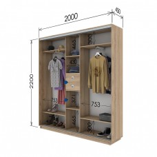 Шкаф купе 2000х450х2200 Гарант