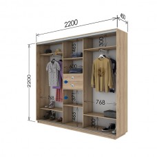 Шкаф купе 2200х450х2200 Гарант