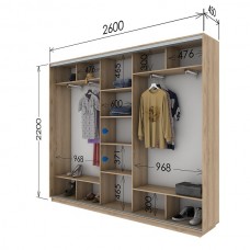 Шкаф купе 2600х450х2200 Гарант
