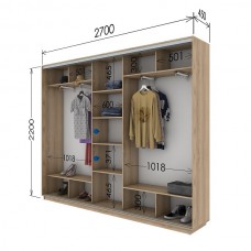 Шкаф купе 2700х450х2200 Гарант