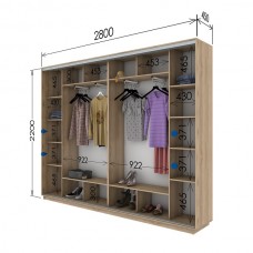 Шкаф купе 2800х450х2200 Гарант