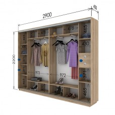 Шкаф купе 2900х450х2200 Гарант