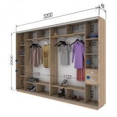 Шкаф купе 3200х450х2200 Гарант