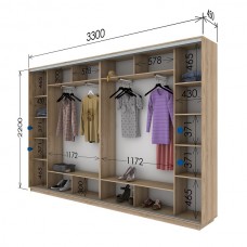 Шкаф купе 3300х450х2200 Гарант