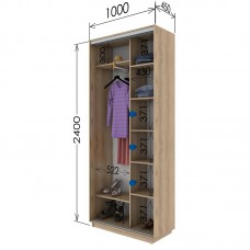 Шкаф купе 1000х450х2400 Гарант