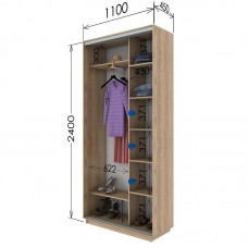 Шкаф купе 1100х450х2400 Гарант