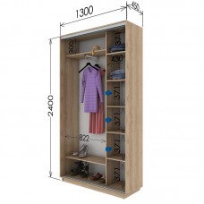Шкаф купе 1300х450х2400 Гарант