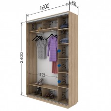 Шкаф купе 1600х450х2400 Гарант