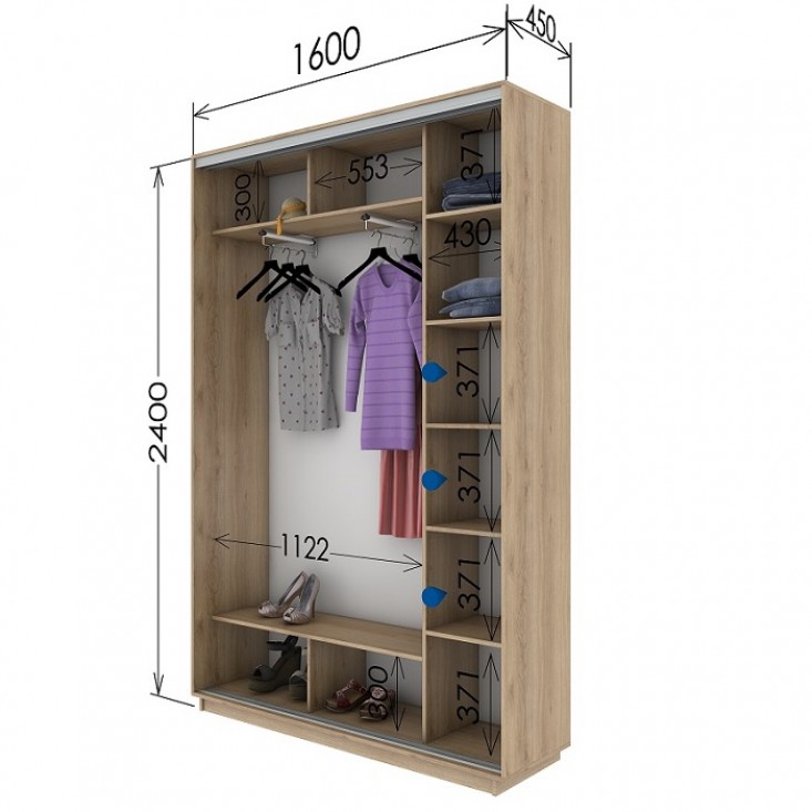 Шкаф купе 1600х450х2400 Гарант Шкаф купе 1600х450х2400 Гарант