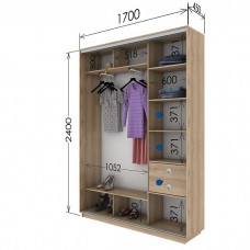 Шкаф купе 1700х450х2400 Гарант