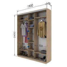 Шкаф купе 1900х450х2400 Гарант