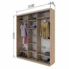 Шкаф купе 2100х450х2400 Гарант