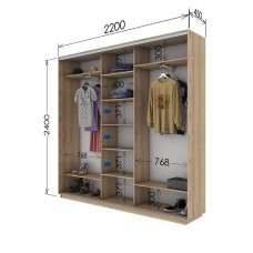 Шкаф купе 2200х450х2400 Гарант