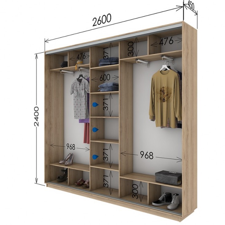 Шкаф купе 2600х450х2400 Гарант Шкаф купе 2600х450х2400 Гарант