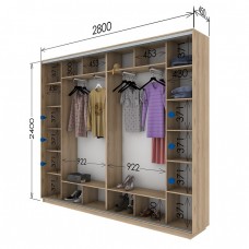 Шкаф купе 2800х450х2400 Гарант