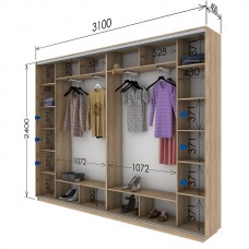 Шкаф купе 3100х450х2400 Гарант