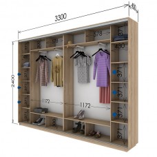 Шкаф купе 3300х450х2400 Гарант