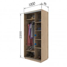 Шкаф купе 1000х600х2200 Гарант