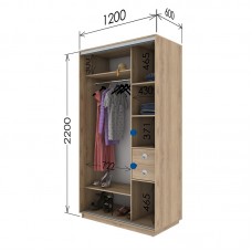 Шкаф купе 1200х600х2200 Гарант
