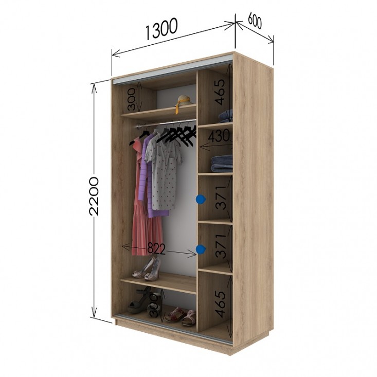Шкаф купе 1300х600х2200 Гарант Шкаф купе 1300х600х2200 Гарант