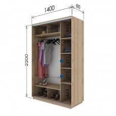 Шкаф купе 1400х600х2200 Гарант