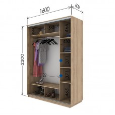 Шкаф купе 1600х600х2200 Гарант