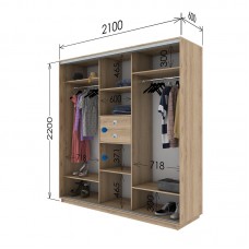 Шкаф купе 2100х600х2200 Гарант