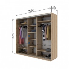 Шкаф купе 2200х600х2200 Гарант
