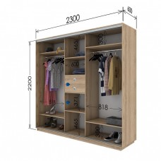 Шкаф купе 2300х600х2200 Гарант