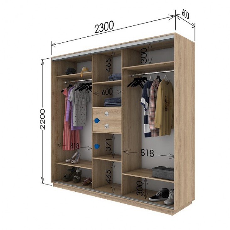 Шкаф купе 2300х600х2200 Гарант Шкаф купе 2300х600х2200 Гарант