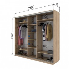 Шкаф купе 2400х600х2200 Гарант