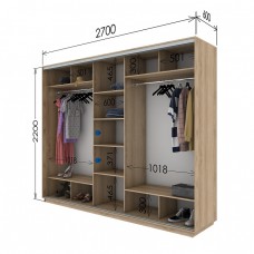 Шкаф купе 2700х600х2200 Гарант