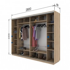 Шкаф купе 2800х600х2200 Гарант