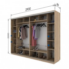Шкаф купе 2900х600х2200 Гарант