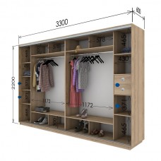 Шкаф купе 3300х600х2200 Гарант