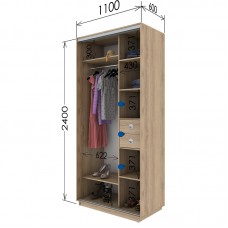 Шкаф купе 1100х600х2400 Гарант