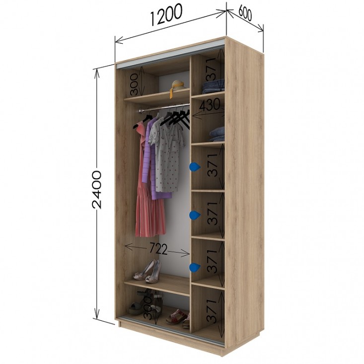Шкаф купе 1200х600х2400 Гарант Шкаф купе 1200х600х2400 Гарант