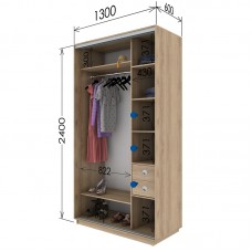 Шкаф купе 1300х600х2400 Гарант