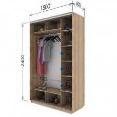 Шкаф купе 1500х600х2400 Гарант