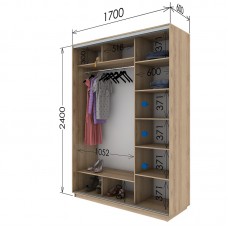 Шкаф купе 1700х600х2400 Гарант